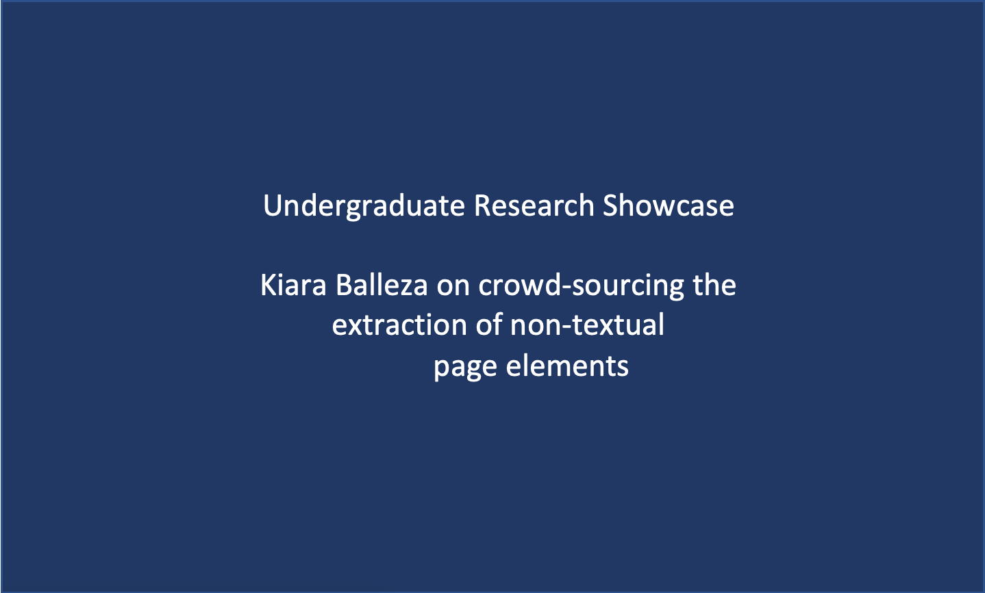 Workshop 5: Undergraduate Research Showcase – Kiara Balleza 